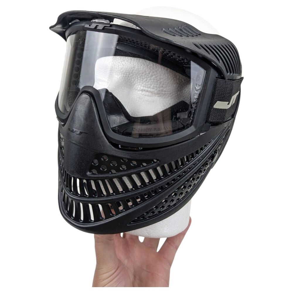 JT Full Coverage Paintball Mask Black Protective Face Gear Goggles